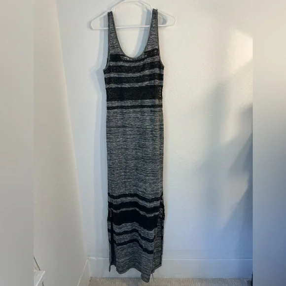 Free people hazy days, space dyed grey and lace Maxi dress, Size small - Picture 5 of 11